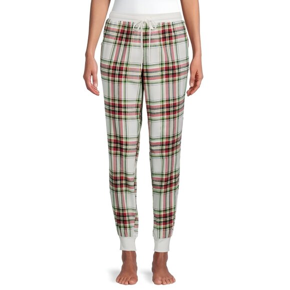 New: 16-18 XL Women's Flannel Plaid Sleep Jogger Pants w/Pockets - Picture 1 of 3